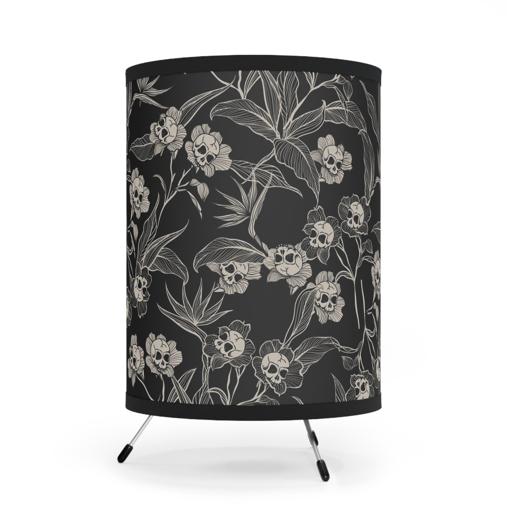 Gothic Floral Tripod Lamp, US/CA plug - Red Finch Creations