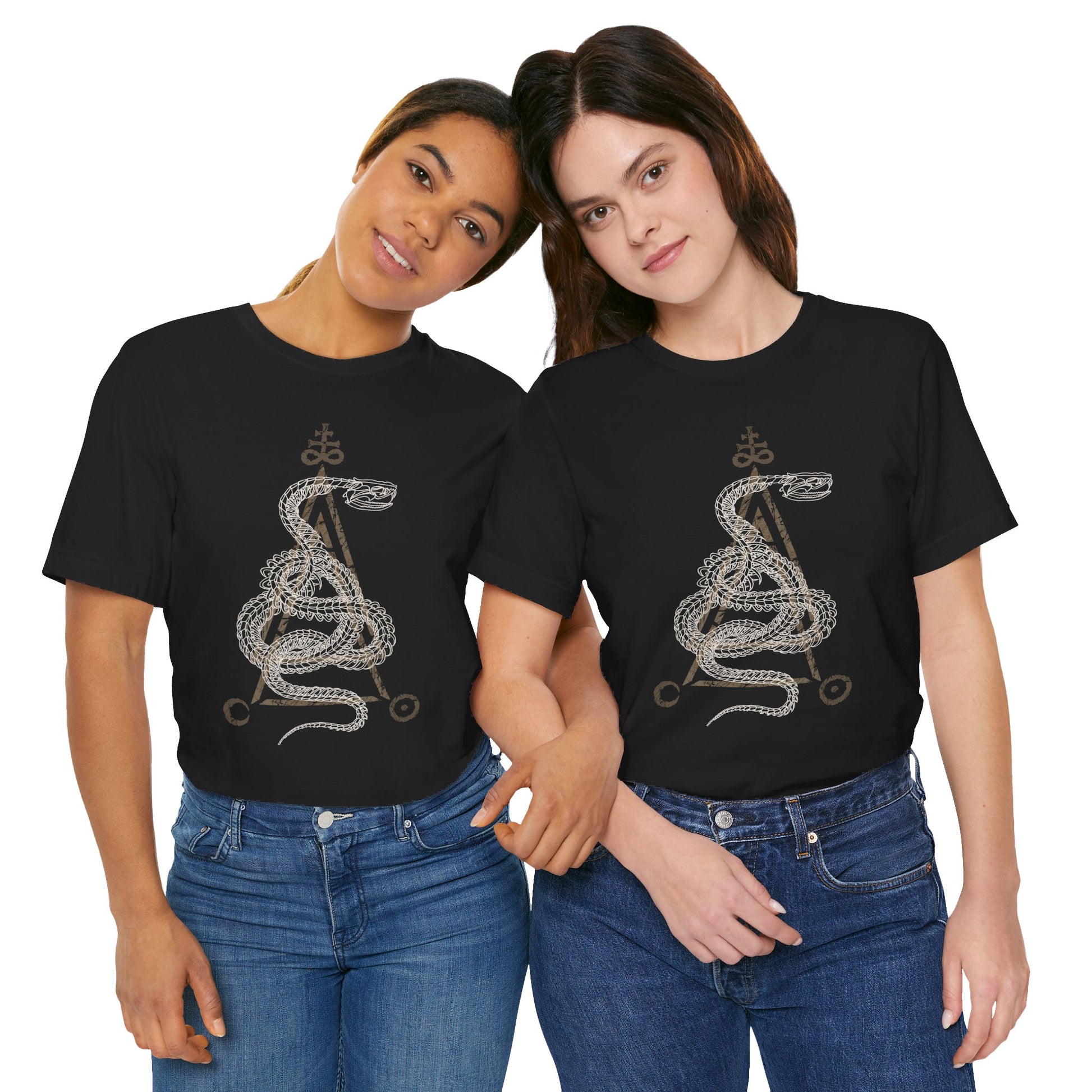 Occult Snake Skeleton Unisex T-Shirt - Black - Red Finch Creations