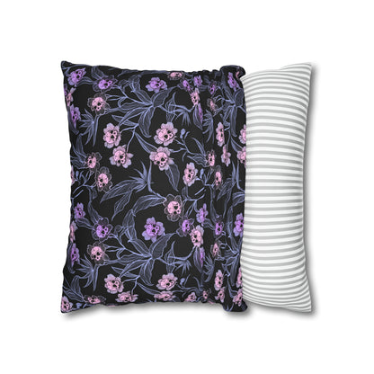 Pastel Goth Spun Polyester Square Pillow Case - Pink & Black - Red Finch Creations