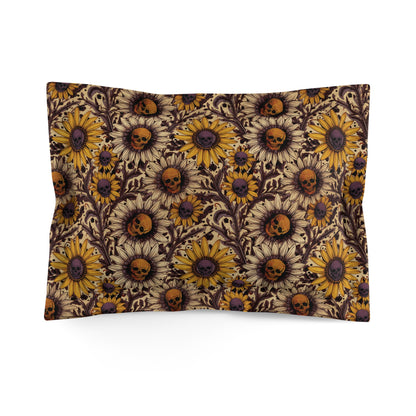 Spooky Autumn Sunflower Microfiber Pillow Sham - Red Finch Creations