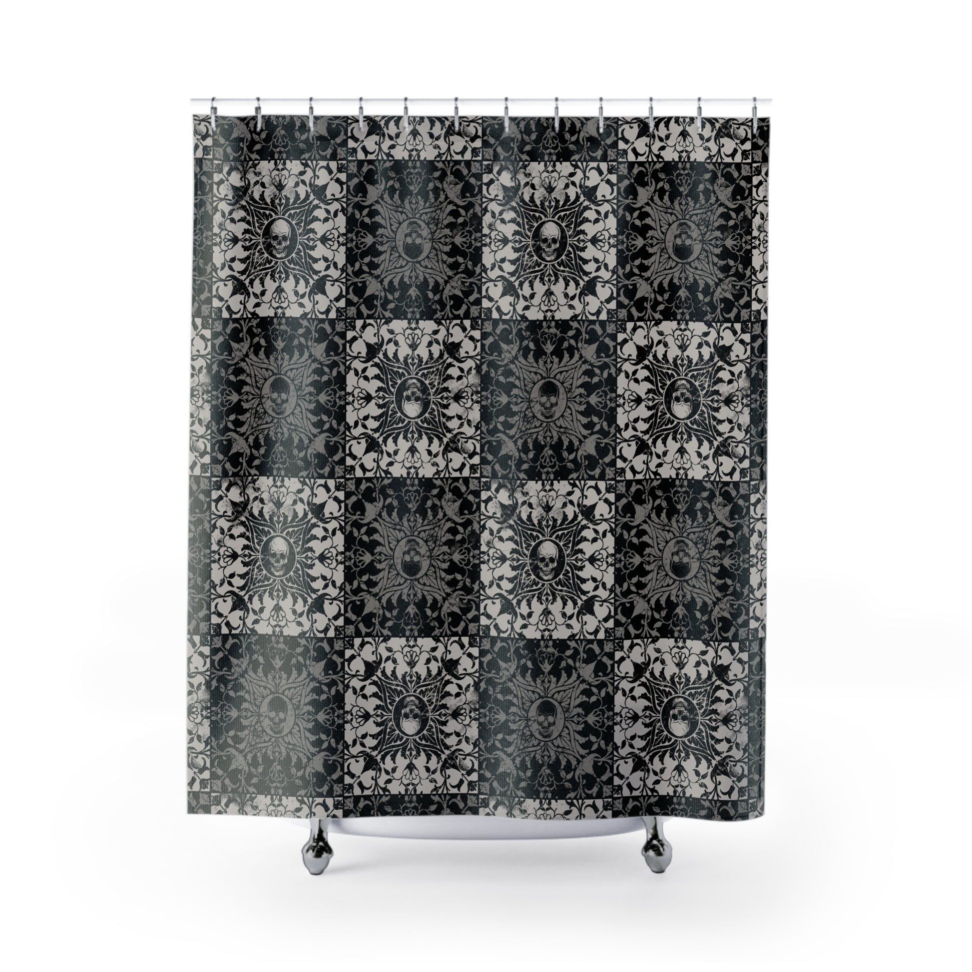 Gothic Checkered Shower Curtain - Red Finch Creations