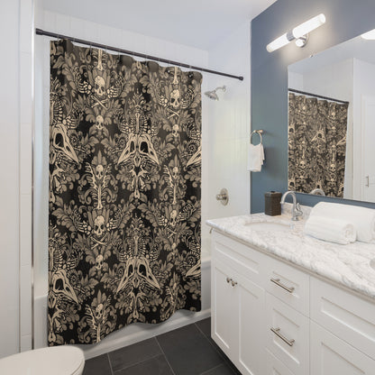 Damask Bones Shower Curtain - Beige - Red Finch Creations
