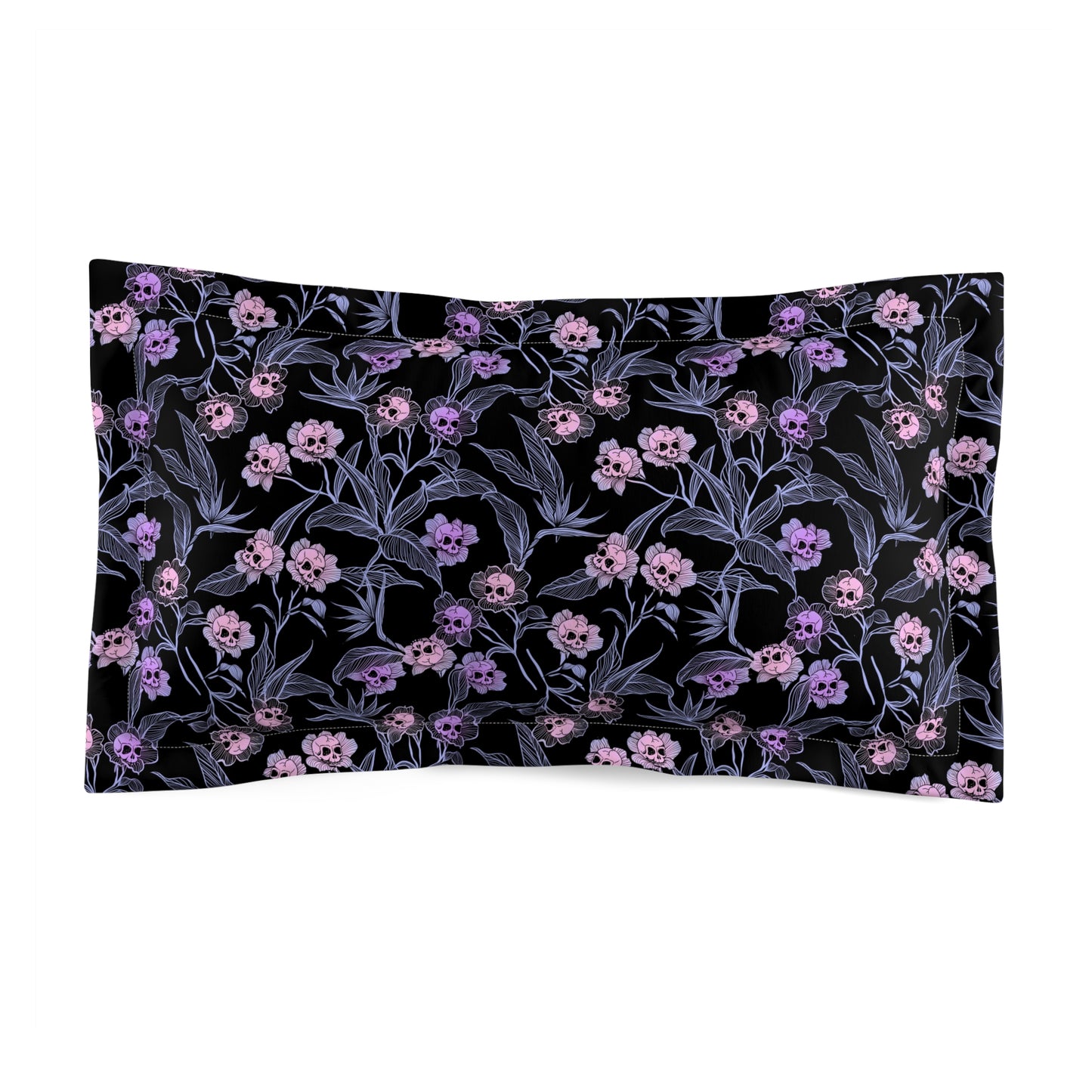 Pastel Goth Floral Microfiber Pillow Sham - 1pc Pink - Red Finch Creations