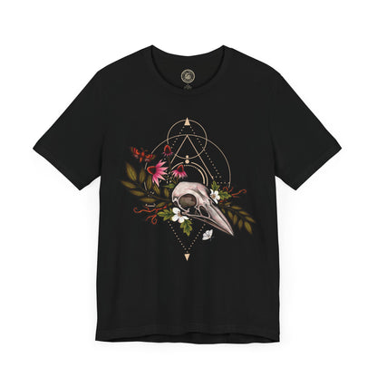 Forest Witch Occult Floral Unisex T-Shirt - Black - Red Finch Creations