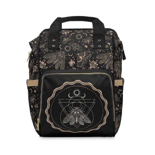 Occult Cicada Multifunctional Diaper Backpack - Red Finch Creations