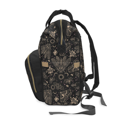 Occult Cicada Multifunctional Diaper Backpack - Red Finch Creations