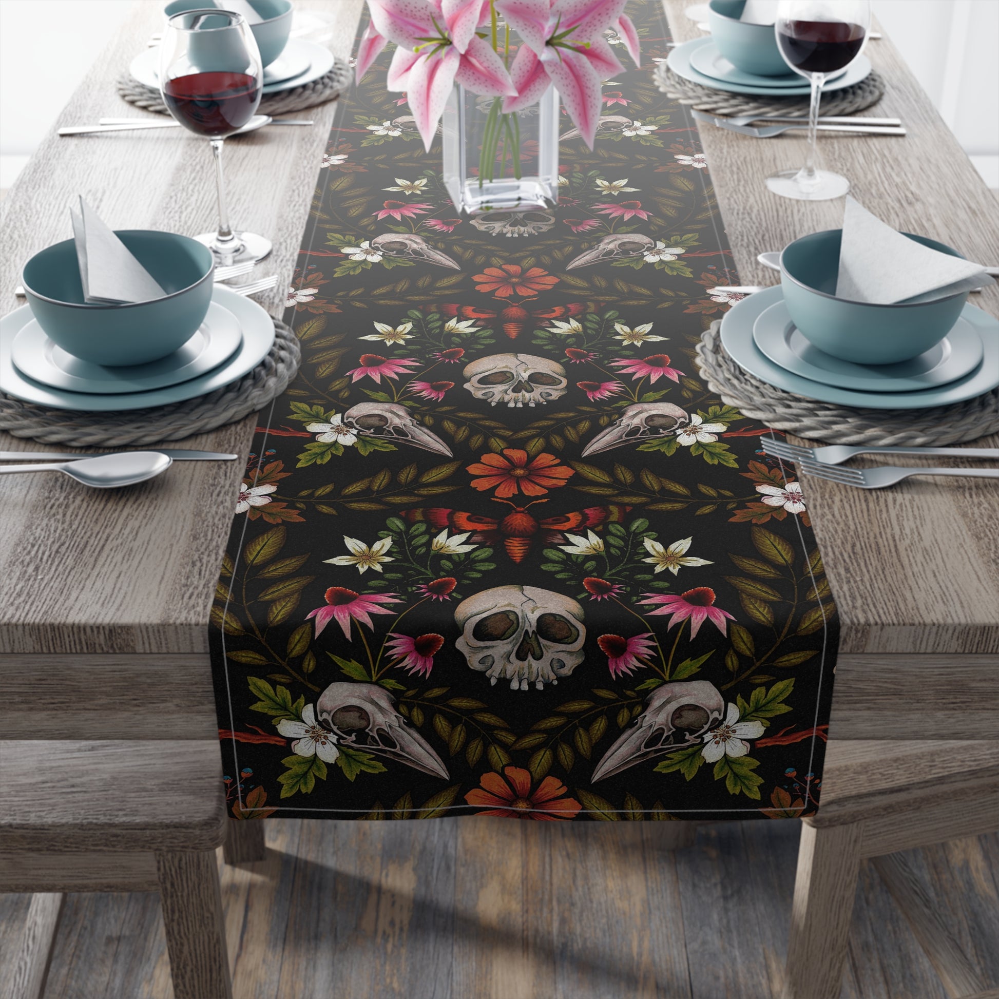The Dark Enchanted Forest Table Runner (Cotton, Poly) - Red Finch Creations