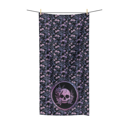 Pastel Goth Floral Bath or Beach Towel - Pink - Red Finch Creations