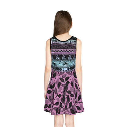 Witchy Pastel Goth Kid's Sleeveless Sundress - Red Finch Creations