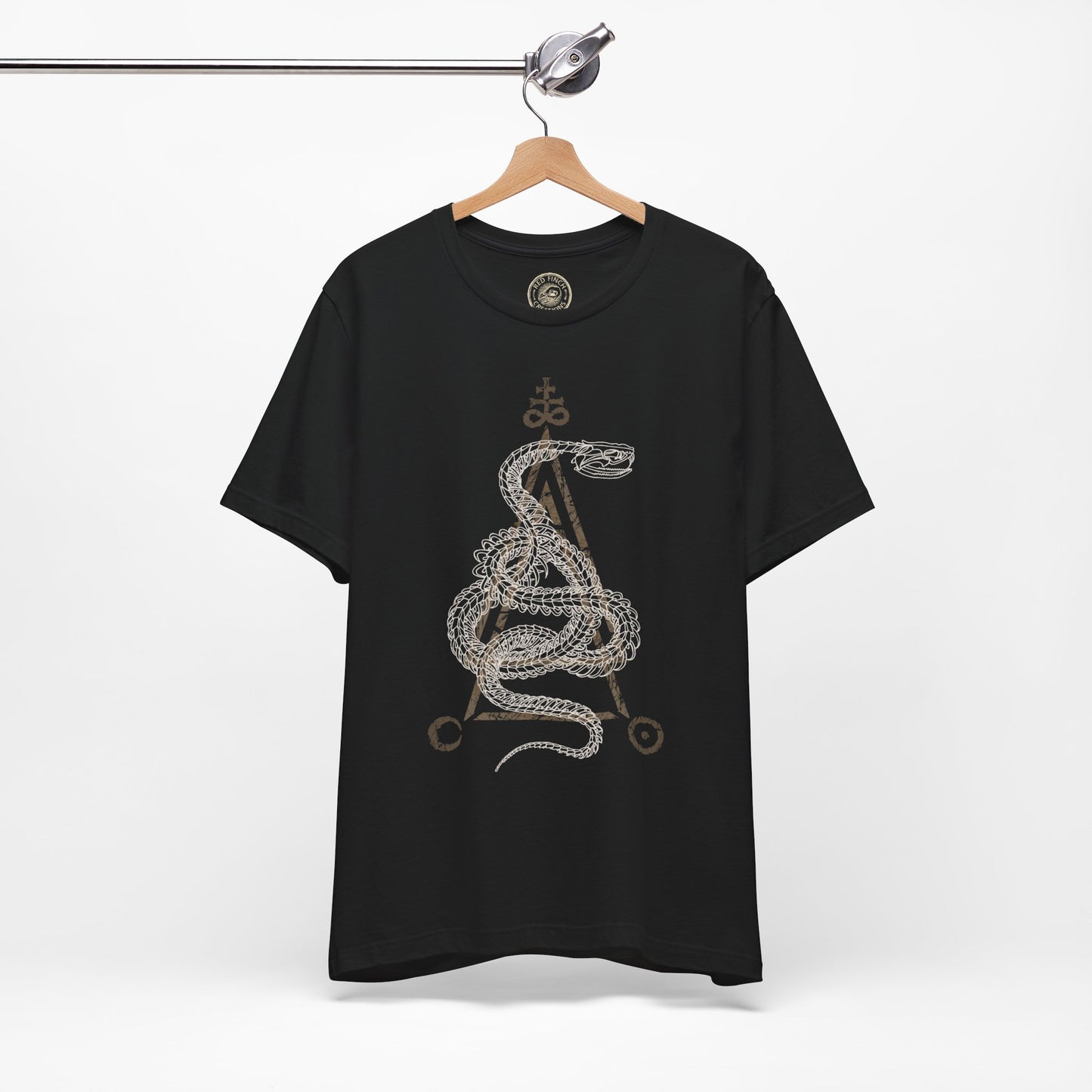 Occult Snake Skeleton Unisex T-Shirt - Black - Red Finch Creations