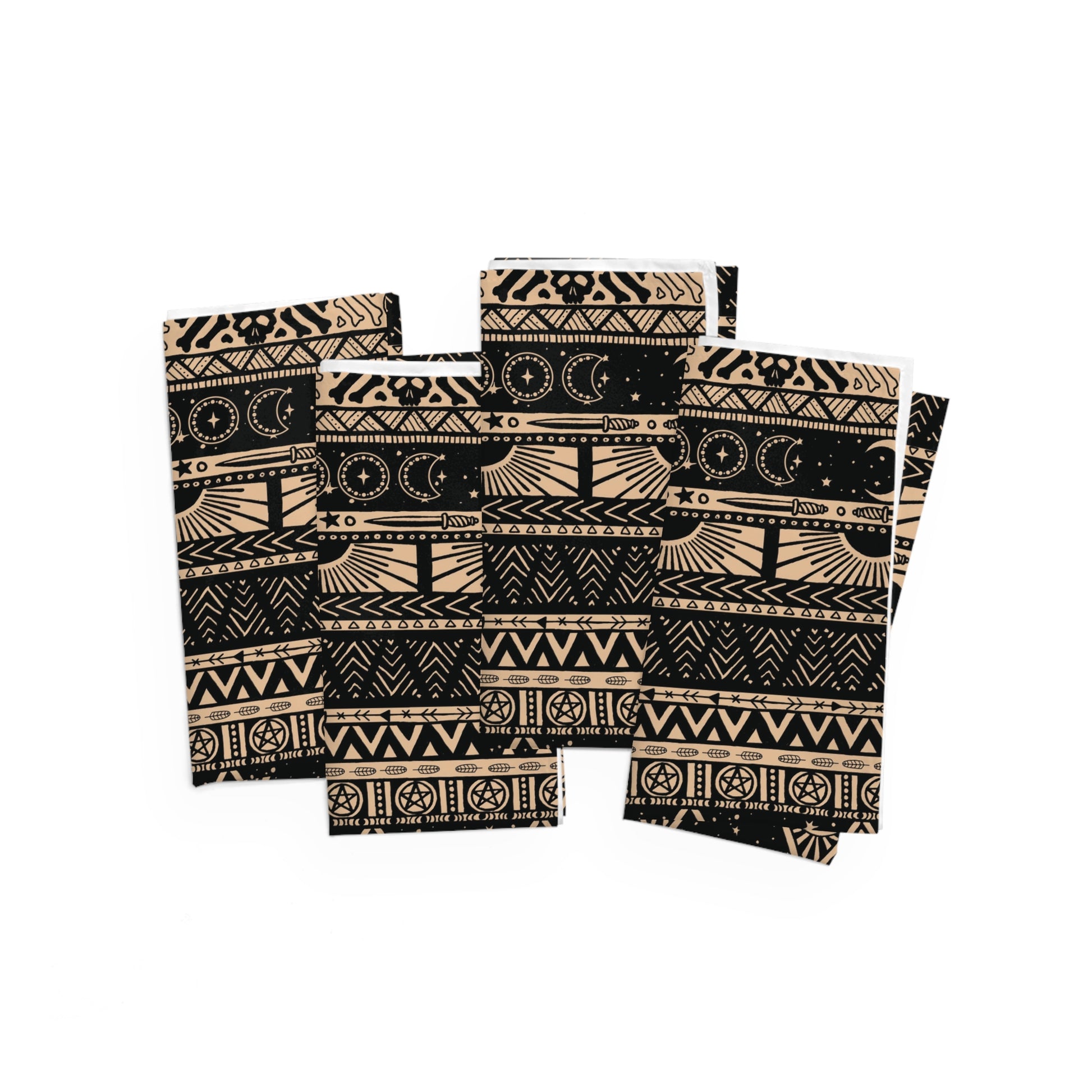 Witchy Boho Striped Cloth Napkins - Red Finch Creations