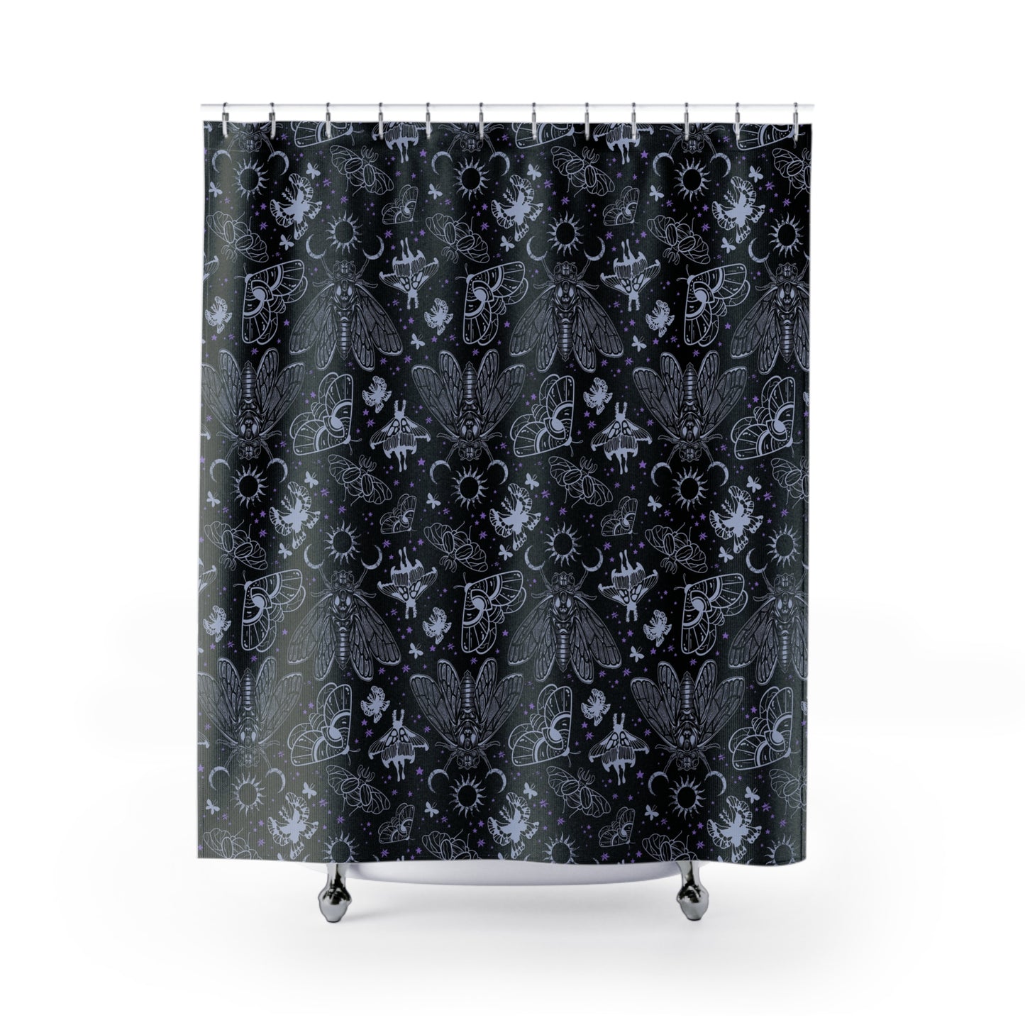 Witchy Cicada Moth Shower Curtain - Red Finch Creations