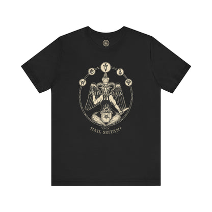 Hail Seitan Vegan Chef Baphomet Tshirt - Black - Red Finch Creations