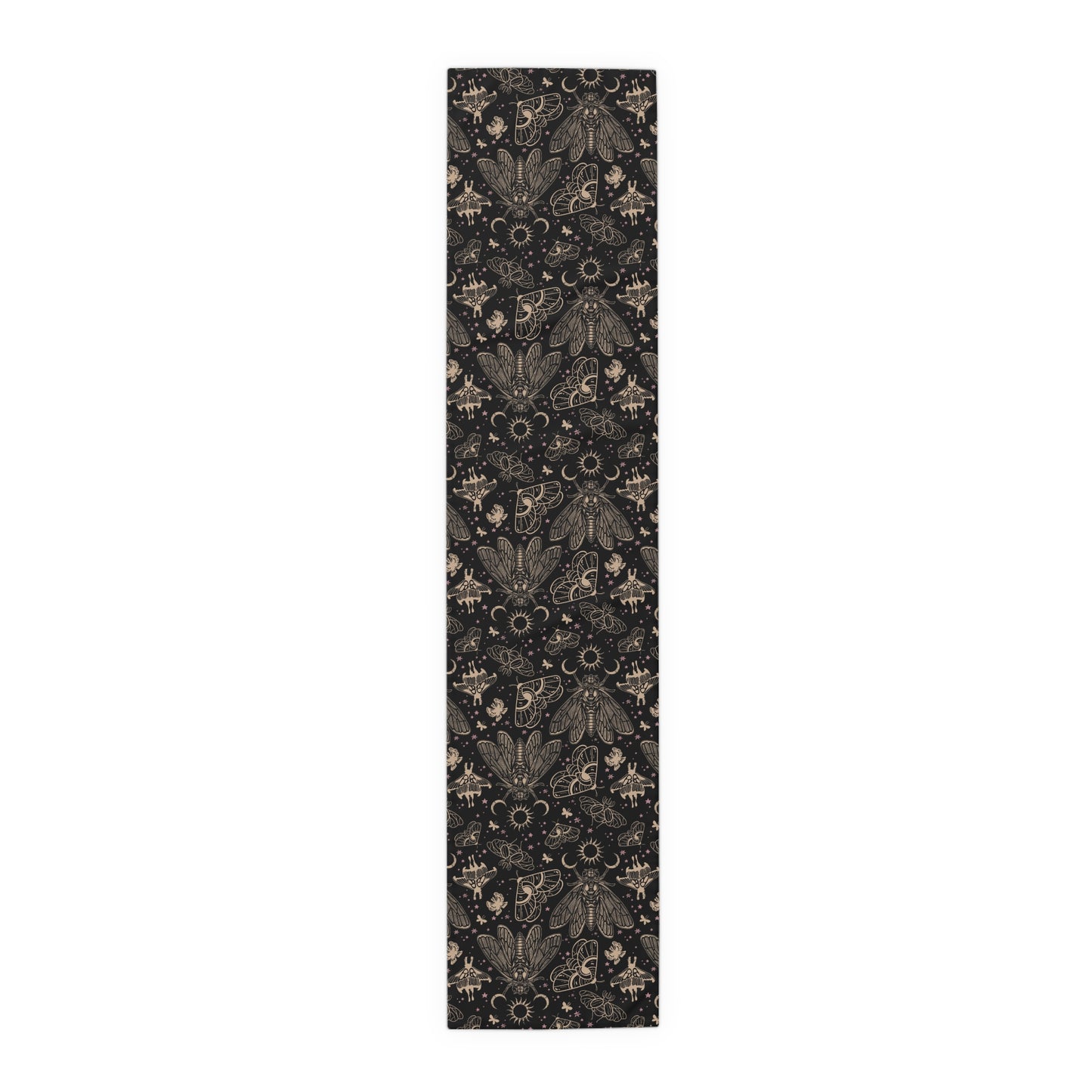 Witchy Cicada Table Runner - Black & Beige - Red Finch Creations