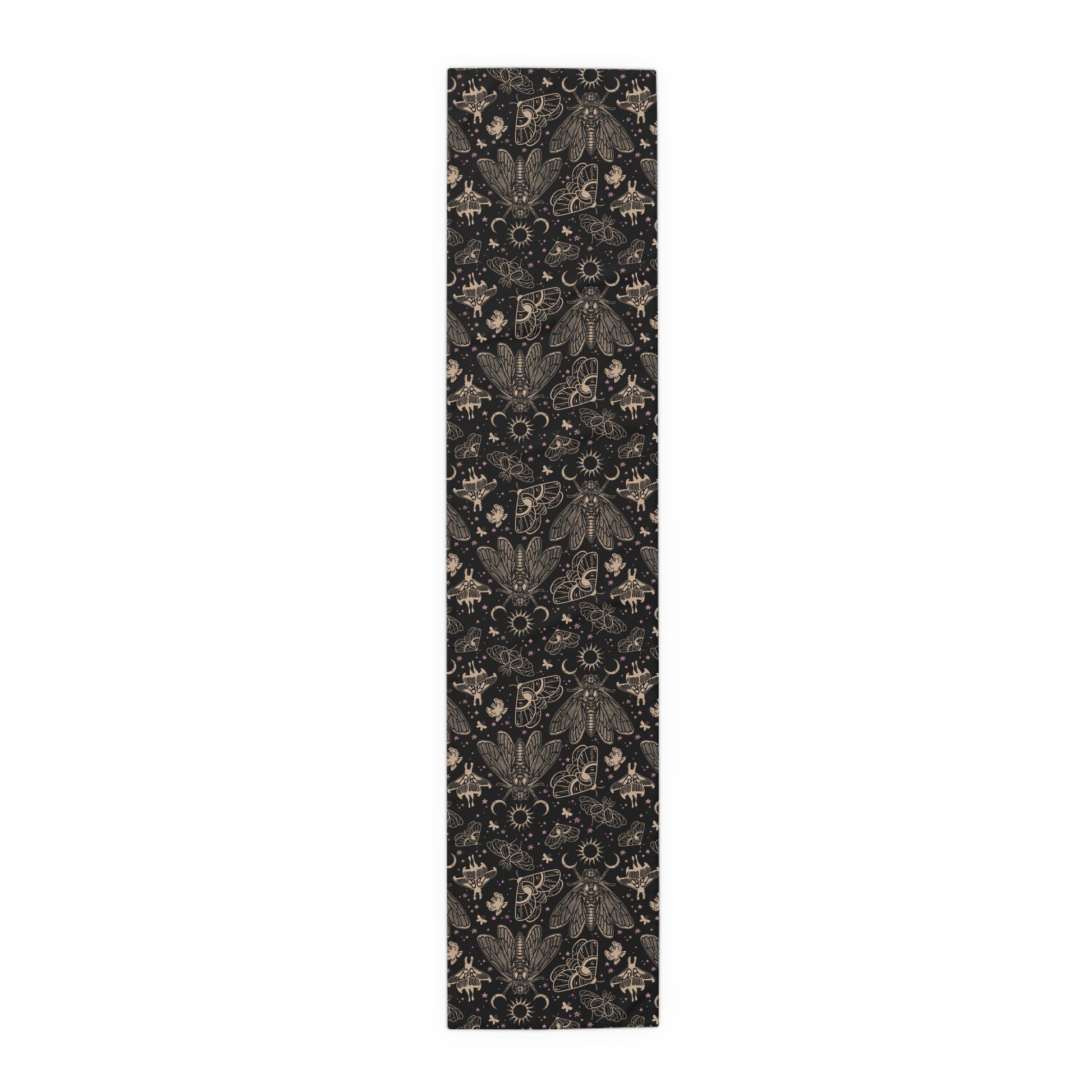 Witchy Cicada Table Runner - Black & Beige - Red Finch Creations