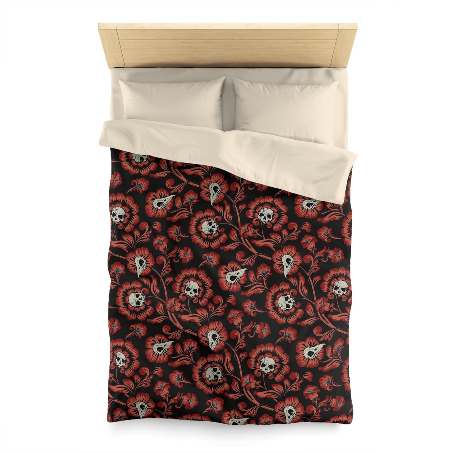 Gothic Floral Victorian Duvet Cover - Red - Red Finch Creations