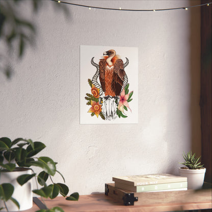 Griffon Vulture & Corpse Flowers - Fine Art Matte Print - Red Finch Creations