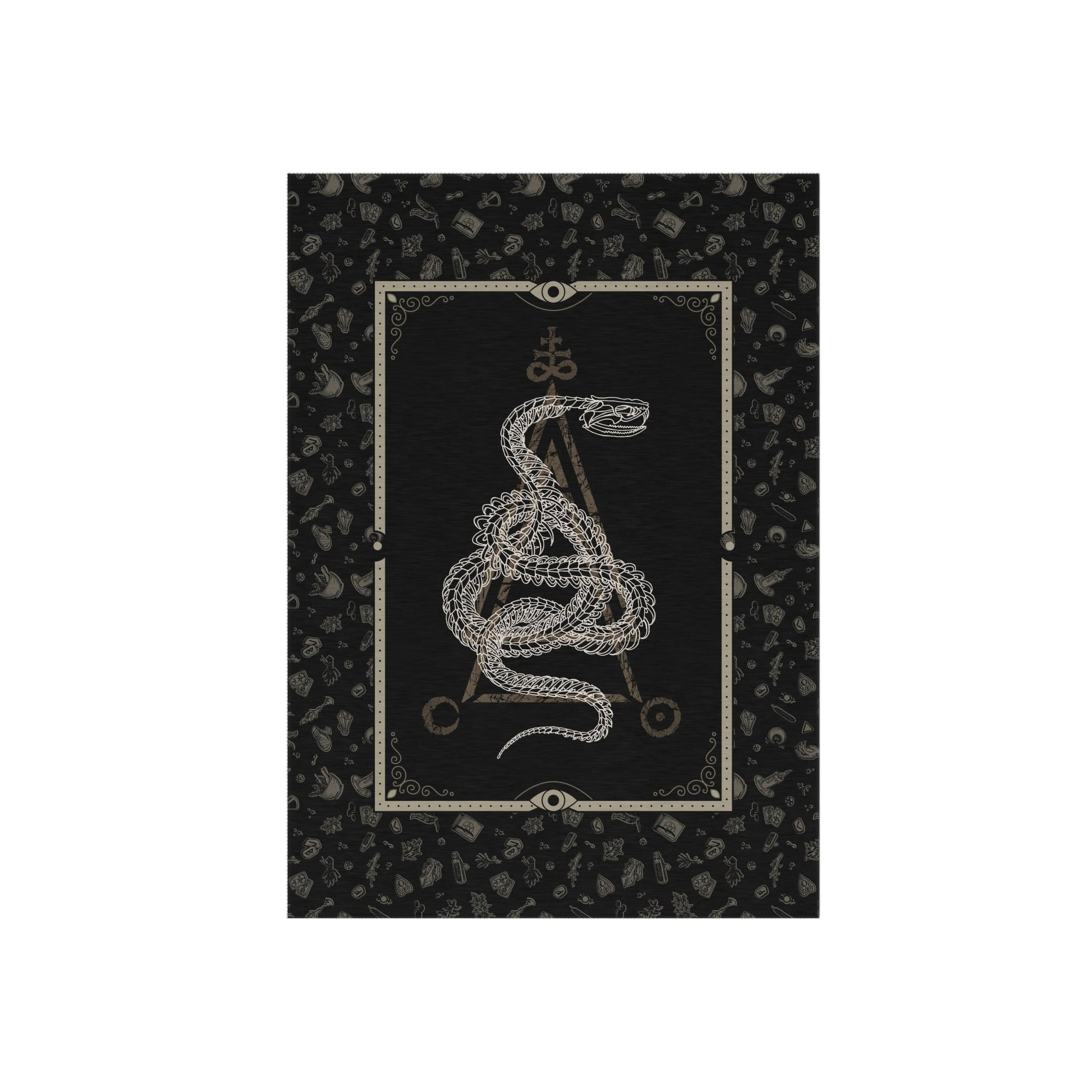 Occult Snake Skeleton Indoor/Outdoor Area Rug - Red Finch Creations