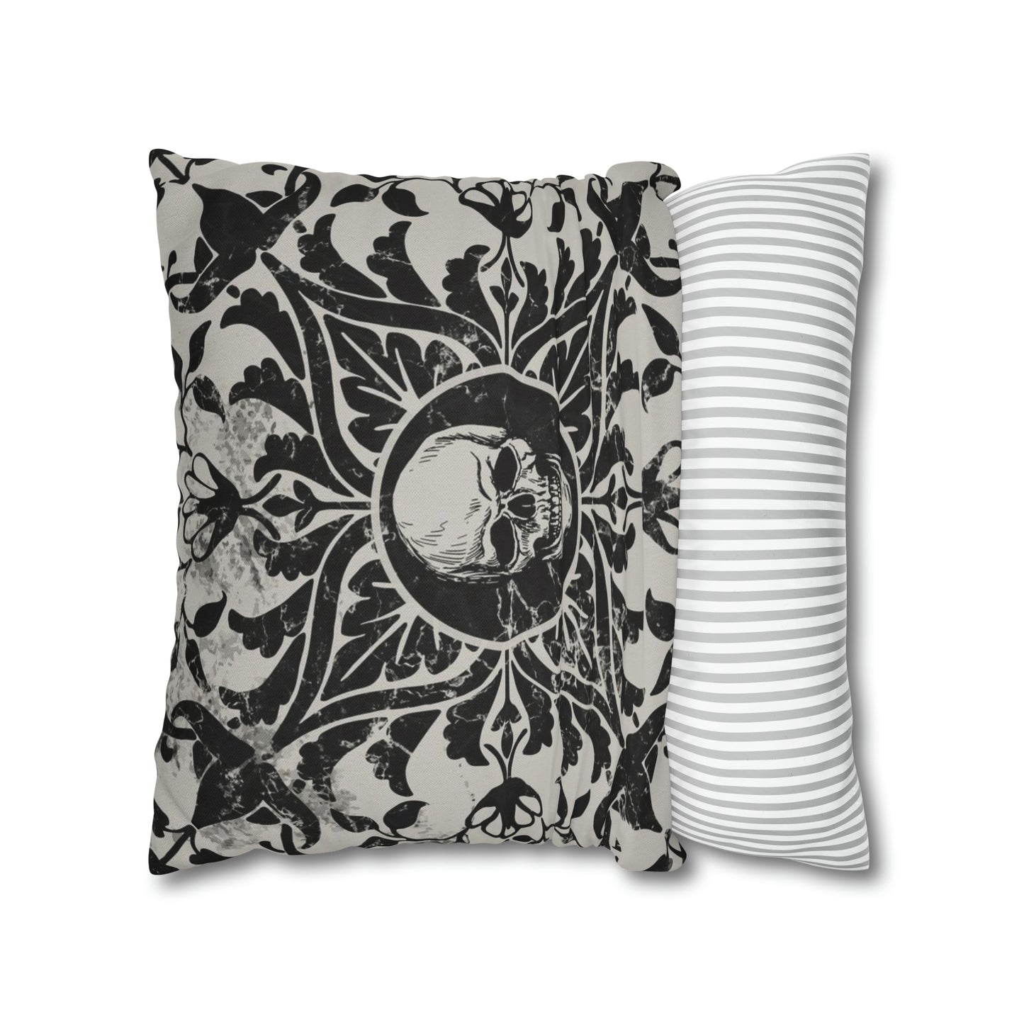 Gothic Skull Tile Reversible Square Pillowcase - Red Finch Creations