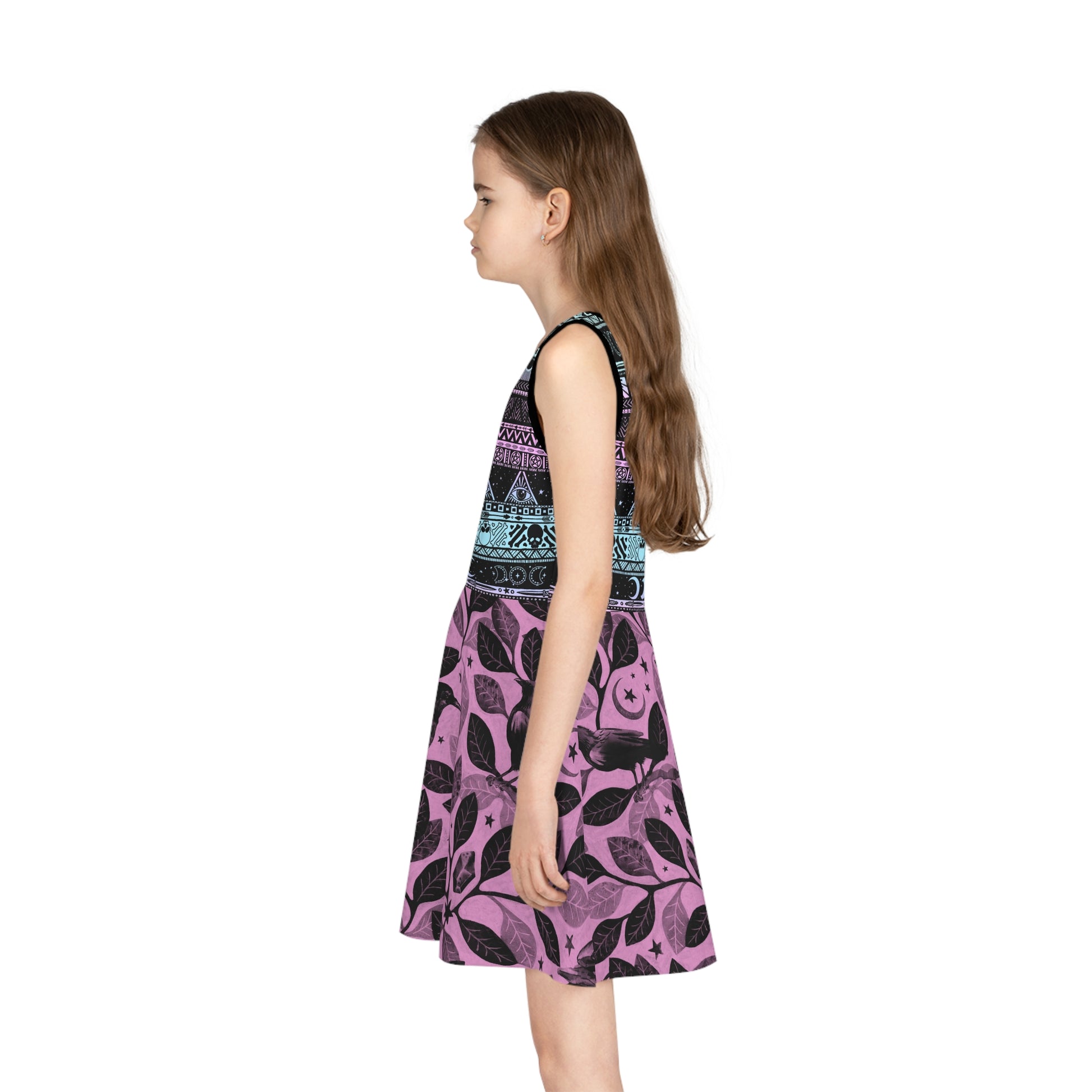 Witchy Pastel Goth Kid's Sleeveless Sundress Red Finch Creations Witchy Pastel Goth Kid's Sleeveless Sundress Red Finch Creations