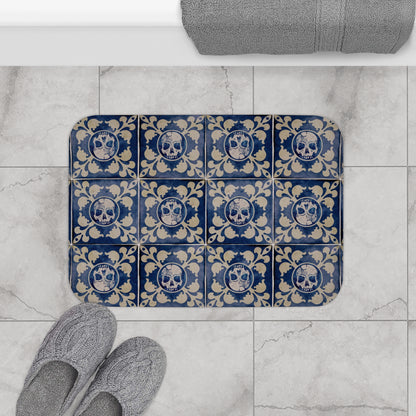 Macabre Moroccan Tile Bath Mat - Red Finch Creations