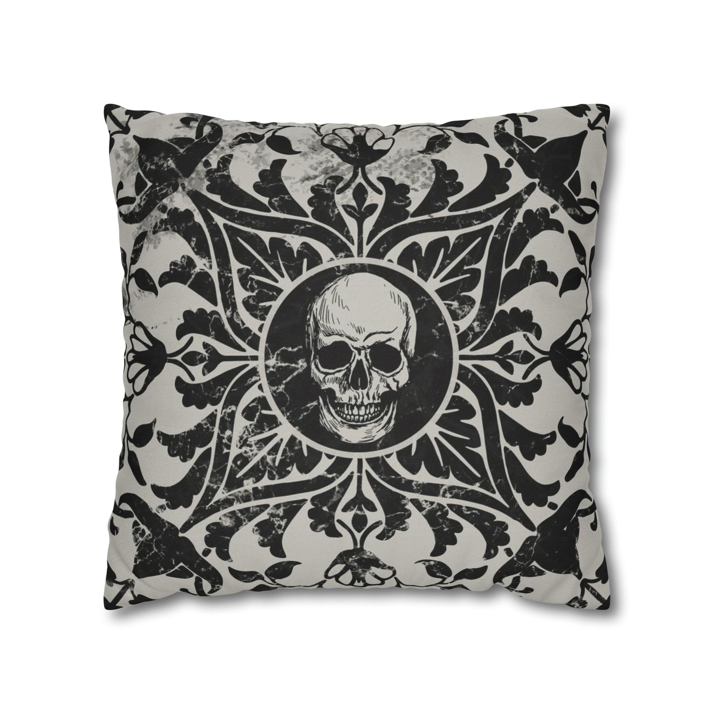 Gothic Skull Tile Reversible Square Pillowcase - Red Finch Creations