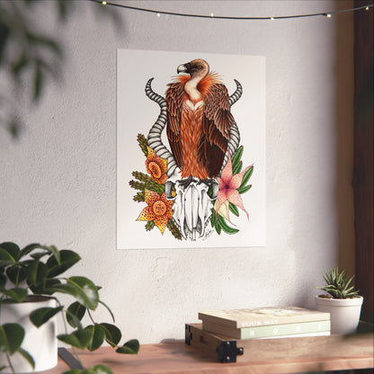 Griffon Vulture & Corpse Flowers - Fine Art Matte Print - Red Finch Creations