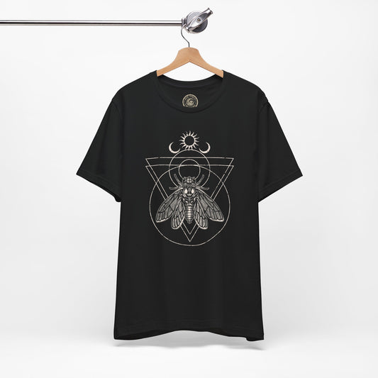 Witchy Occult Cicada Unisex T-shirt - Black - Red Finch Creations