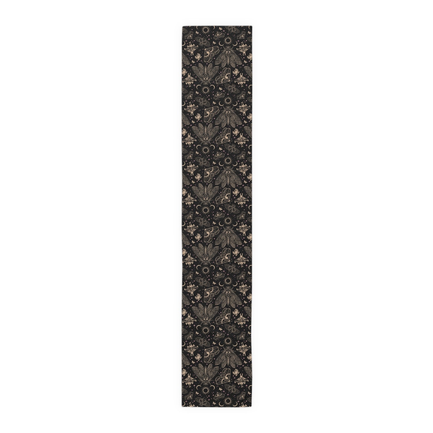 Witchy Cicada Table Runner - Black & Beige - Red Finch Creations