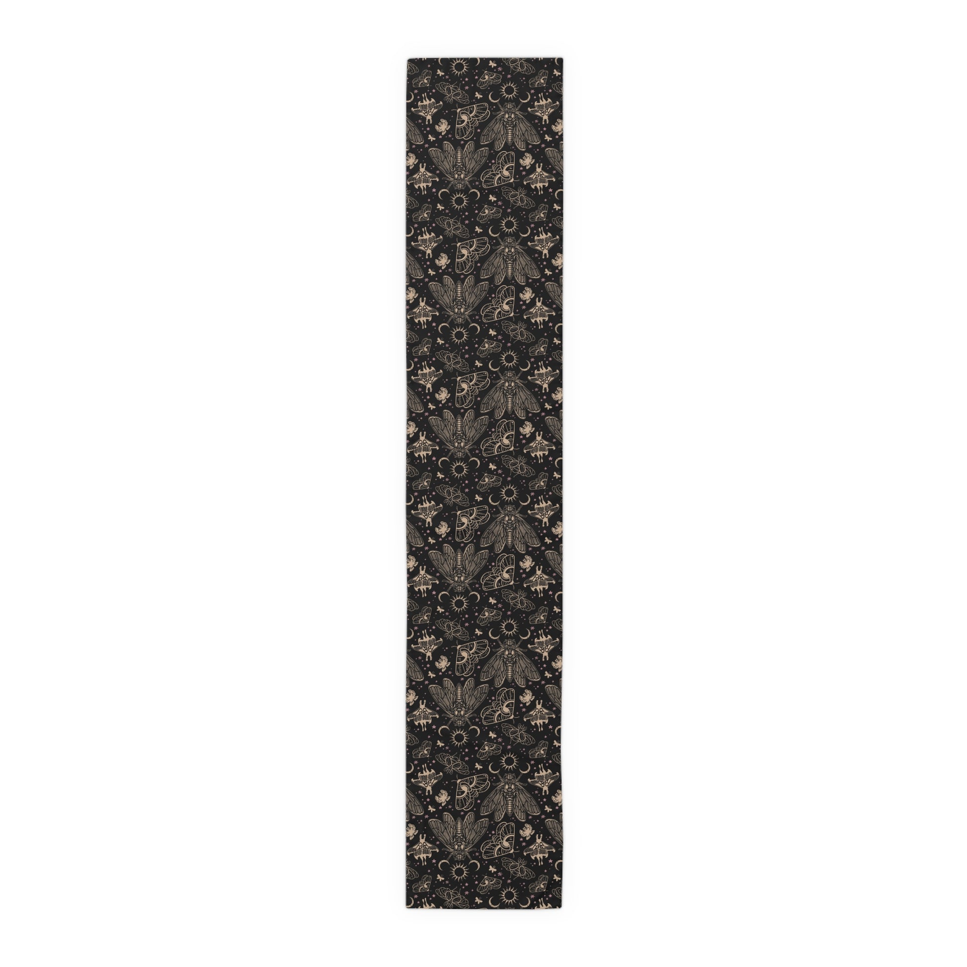 Witchy Cicada Table Runner - Black & Beige - Red Finch Creations