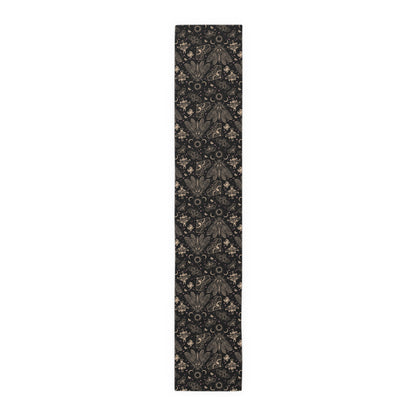 Witchy Cicada Table Runner - Black & Beige - Red Finch Creations