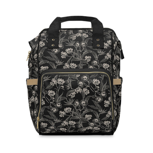 Gothic Floral Multifunctional Diaper Bag - Red Finch Creations