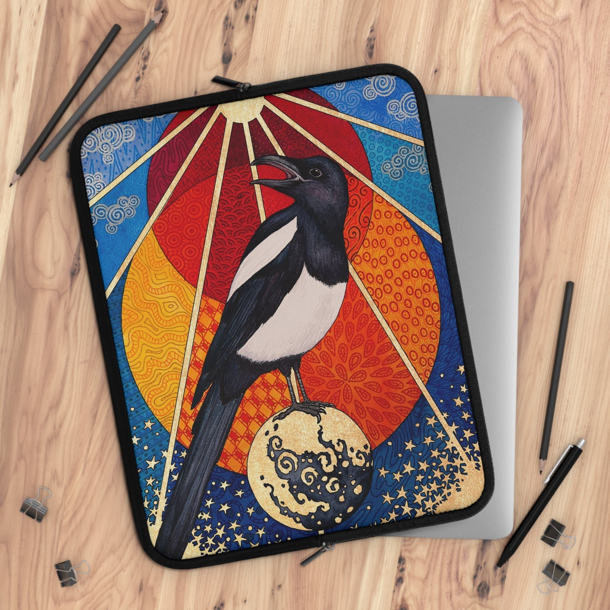 Whimsigoth Esoteric Magpie Laptop Sleeve – Red Finch Creations