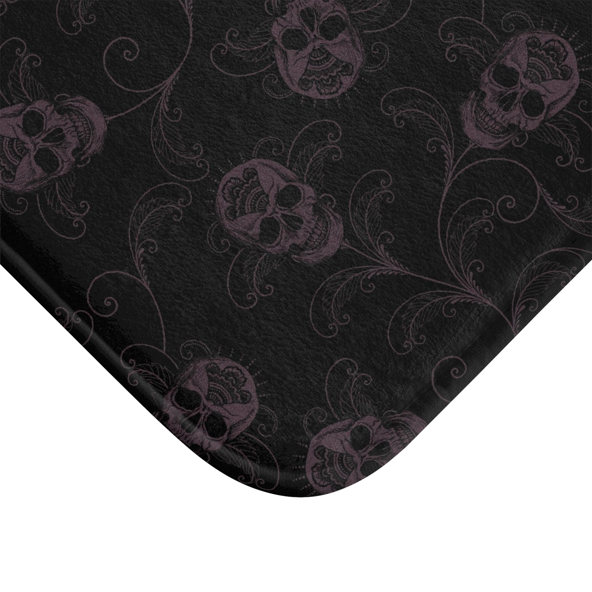 Dark Filigree Skull Bath Mat - Red Finch Creations