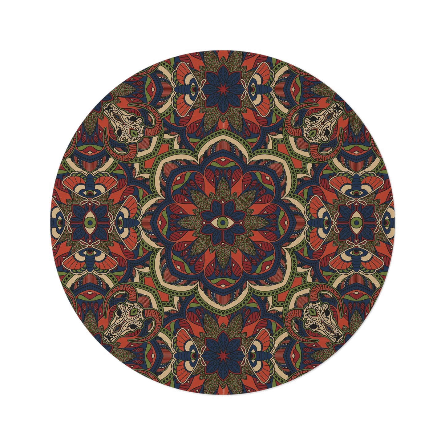 Occult Mandala Round Area Rug - Red Finch Creations