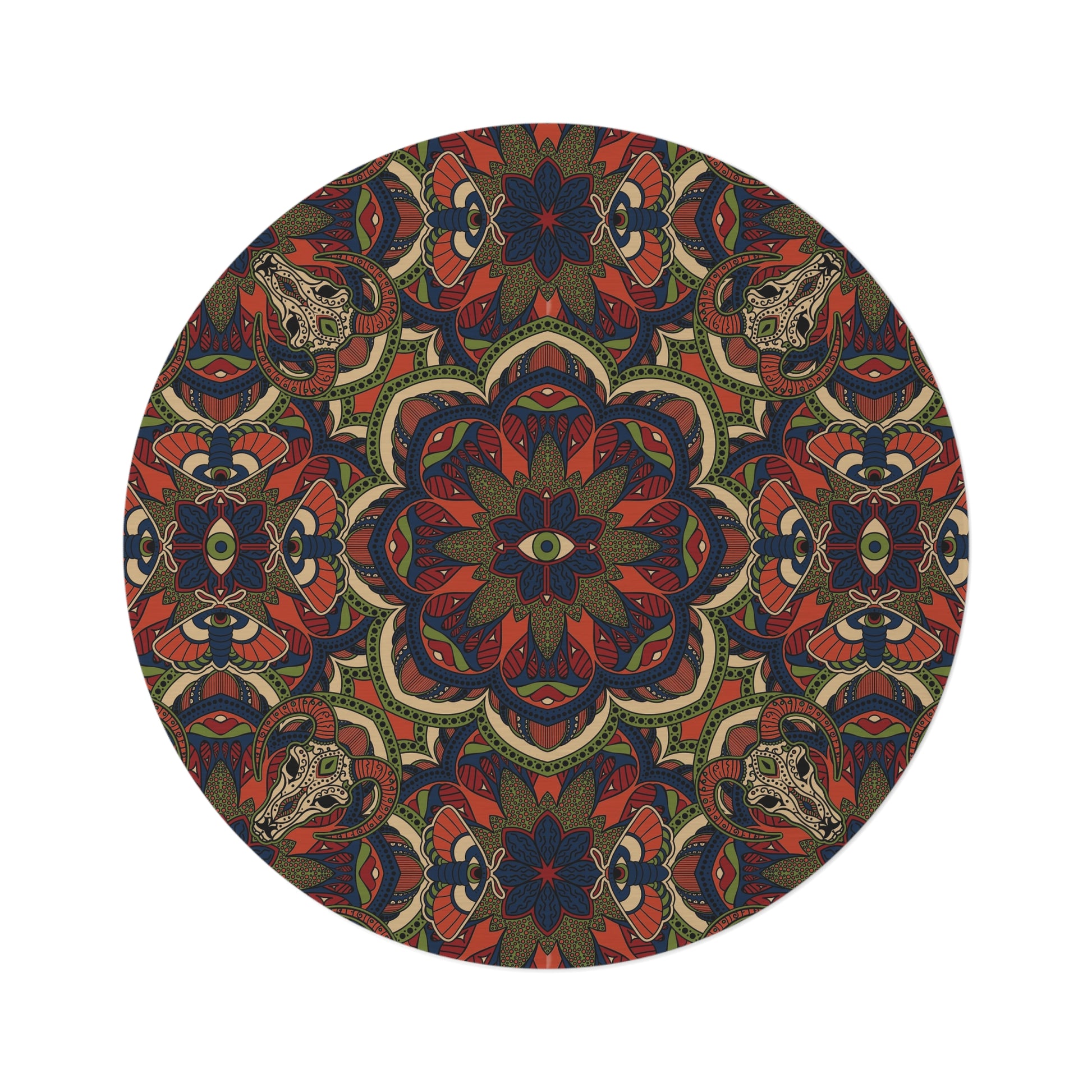 Occult Mandala Round Area Rug - Red Finch Creations