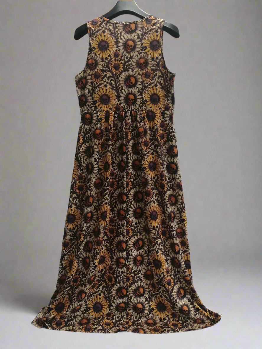 maxi dress with skulls Death's Head Maxi Dress