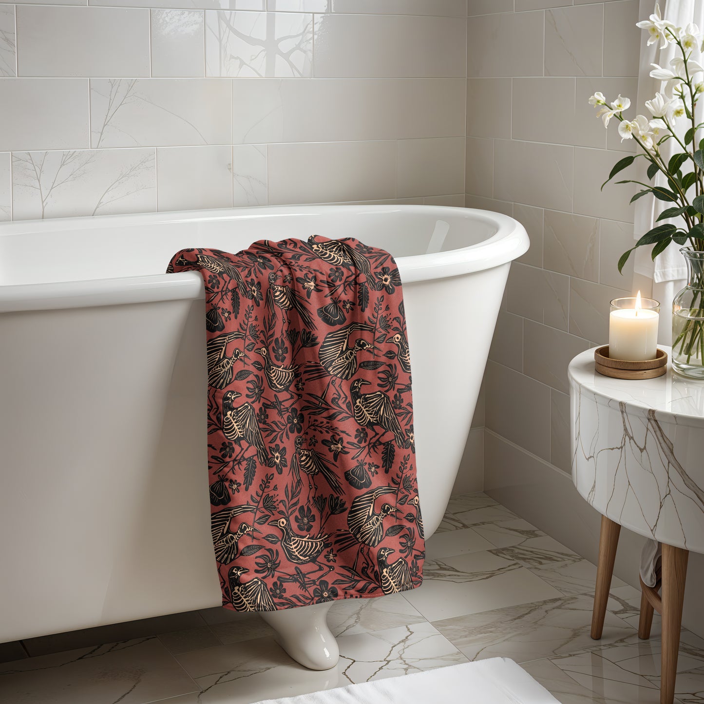 Fall Skeleton Hand Towel - 16x28"