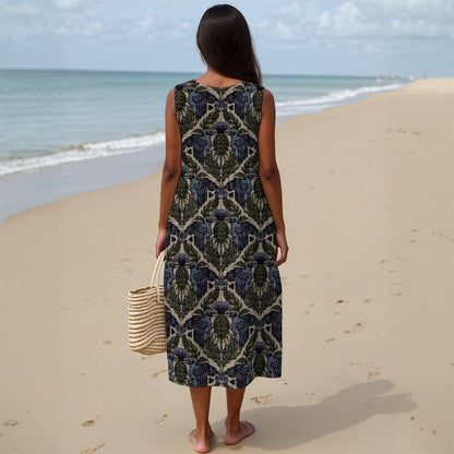 Raven Thistle Slub Cotton Sundress w/ Pockets
