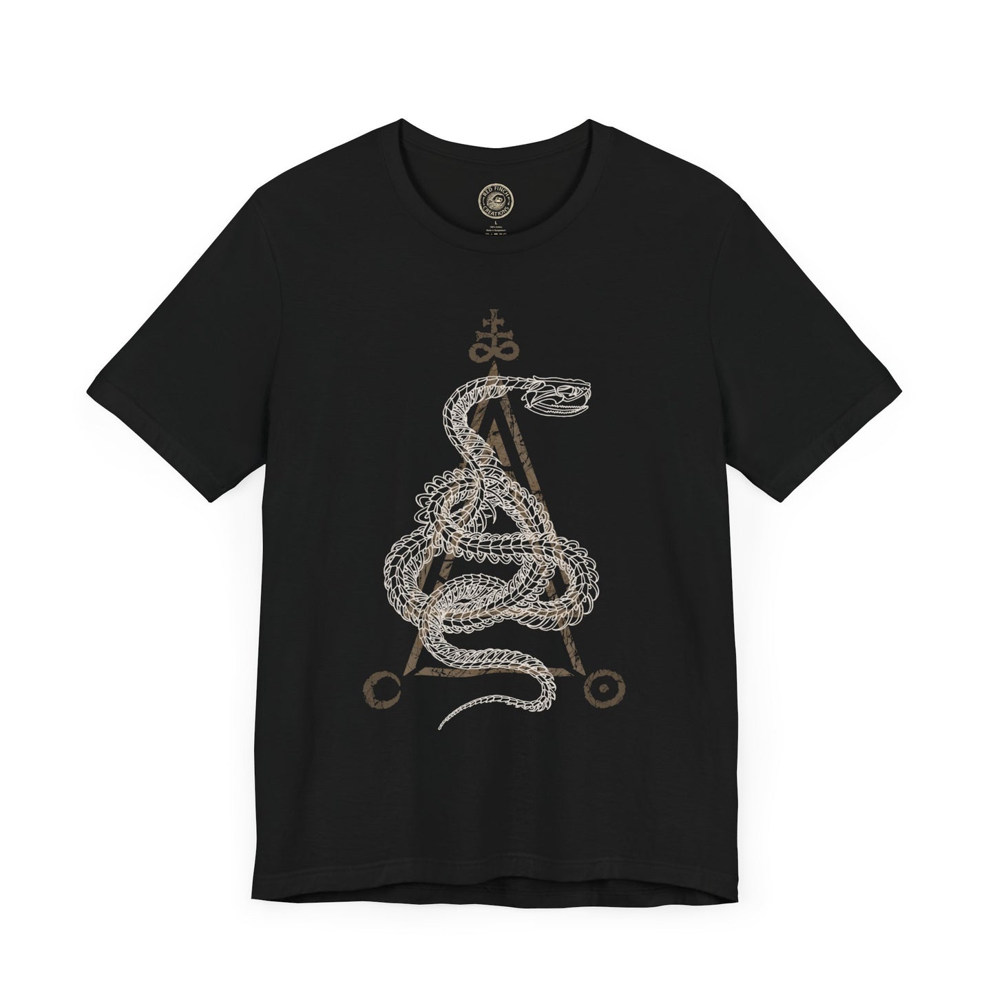 Occult Snake Skeleton Unisex T-Shirt - Black - Red Finch Creations