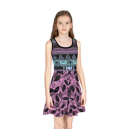 Witchy Pastel Goth Kid's Sleeveless Sundress - Red Finch Creations