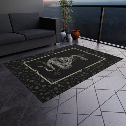 Occult Snake Skeleton Indoor/Outdoor Area Rug - Red Finch Creations