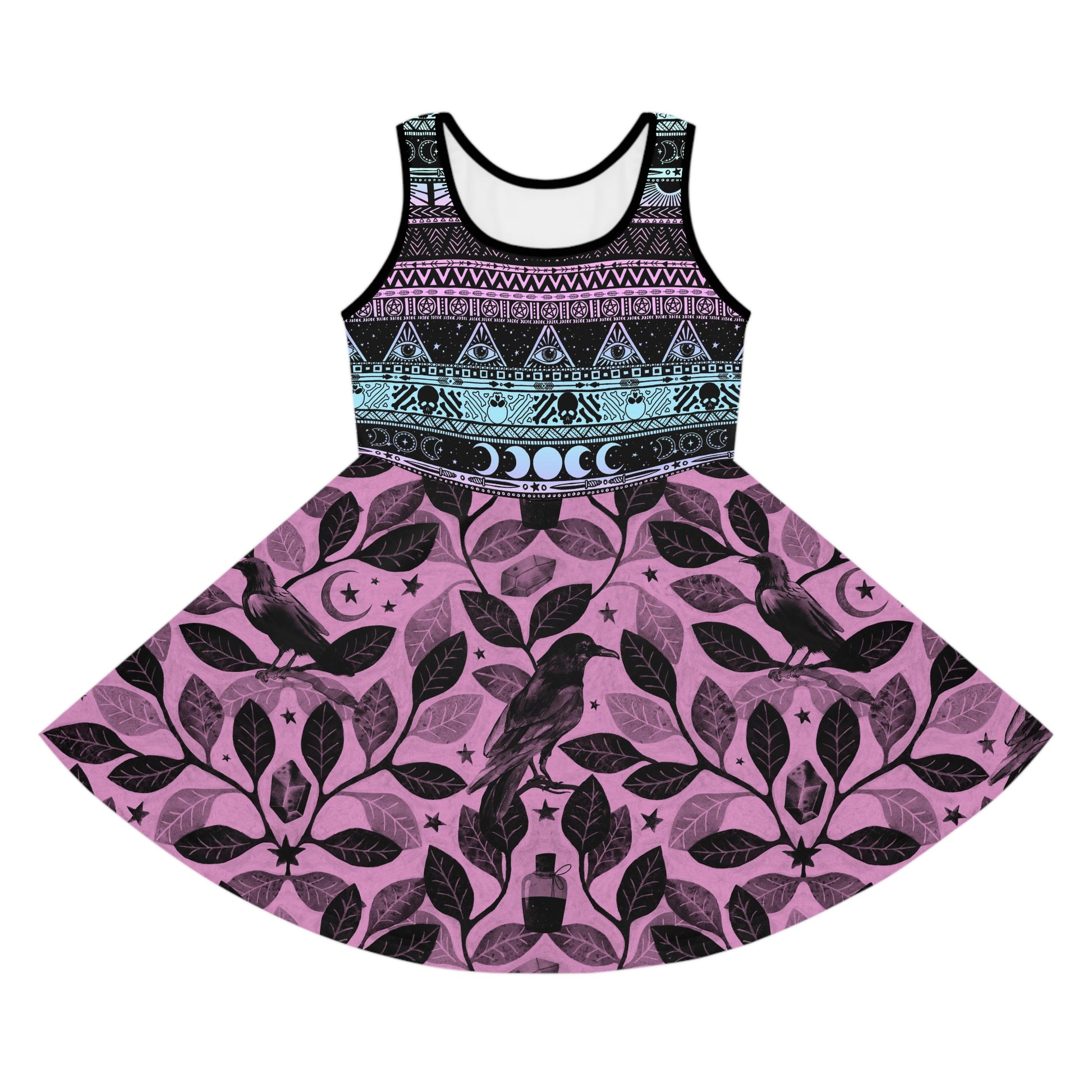 Witchy Pastel Goth Kid's Sleeveless Sundress - Red Finch Creations
