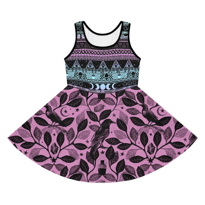 Witchy Pastel Goth Kid's Sleeveless Sundress - Red Finch Creations