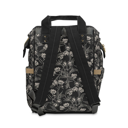 Gothic Floral Poison Oleander Multifunctional Diaper Backpack - Red Finch Creations