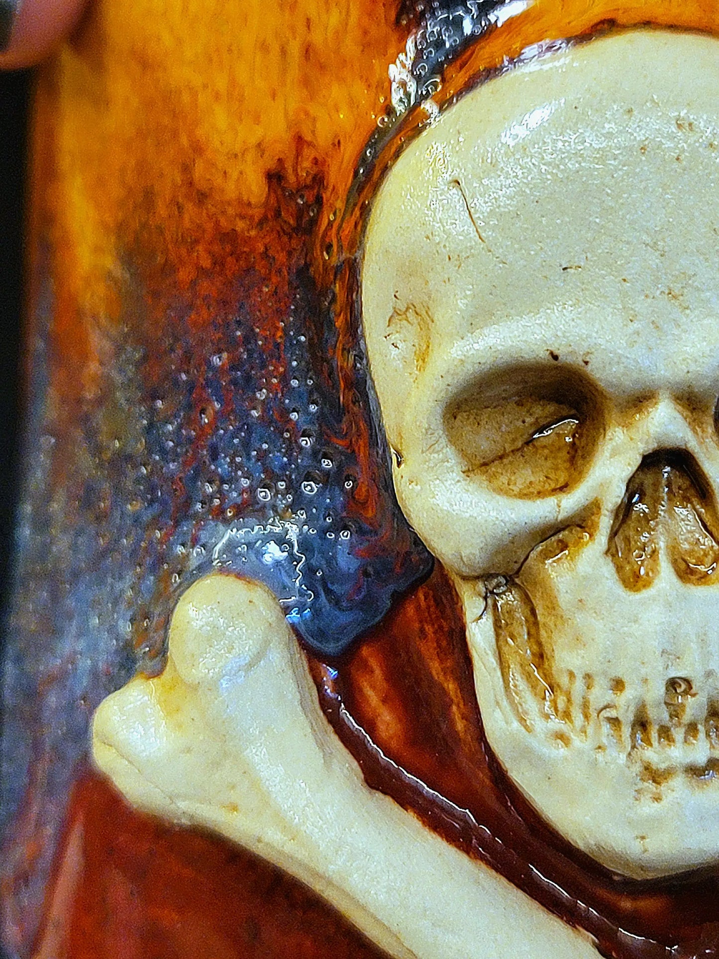 Handmade Skull & Crossbones Ceramic Dispenser – Gothic Apothecary Soap Bottle