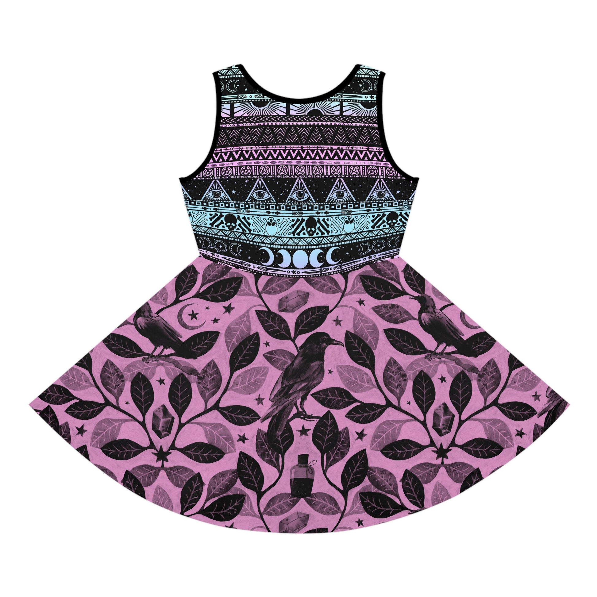 Witchy Pastel Goth Kid's Sleeveless Sundress - Red Finch Creations