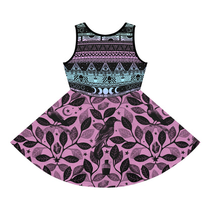 Witchy Pastel Goth Kid's Sleeveless Sundress - Red Finch Creations