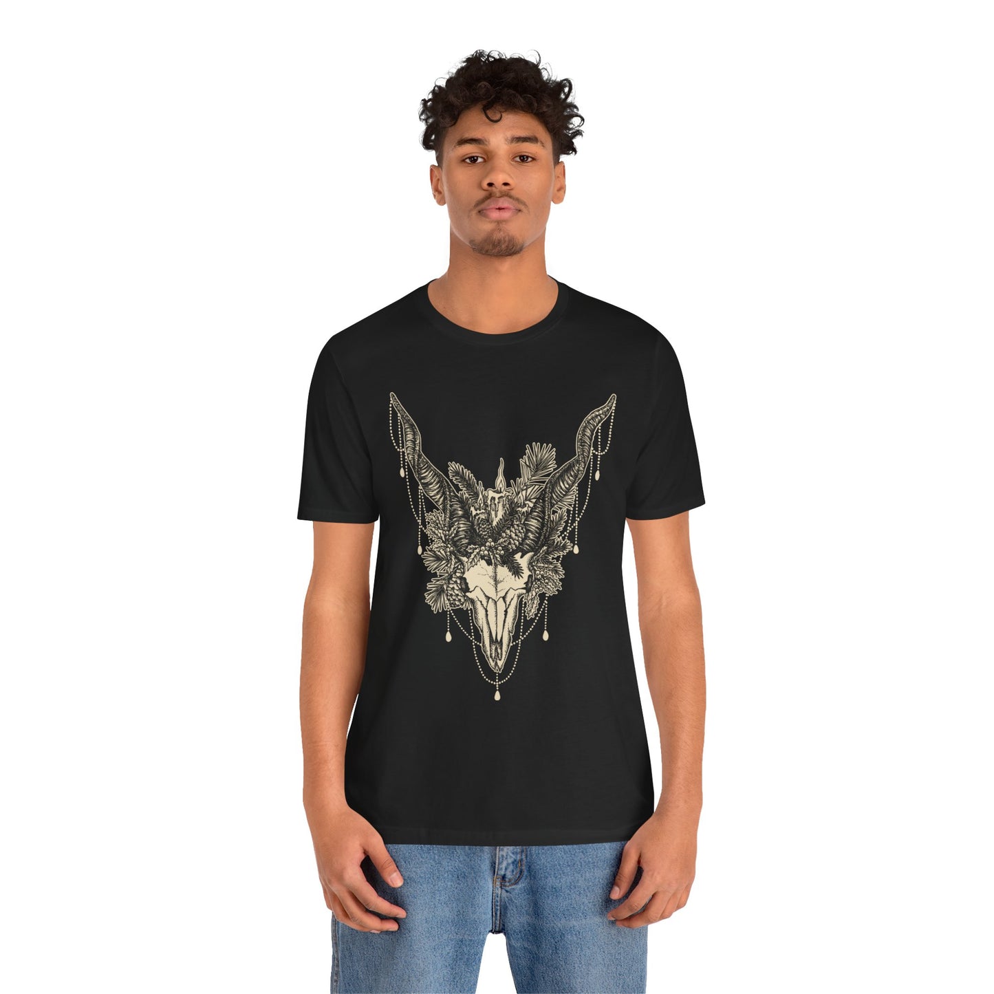 Gothic Yule Goat Unisex T-shirt - Black - Red Finch Creations