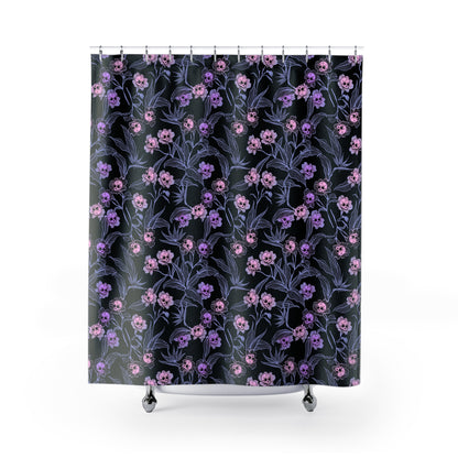 Pastel Goth Floral Shower Curtain - Pink - Red Finch Creations